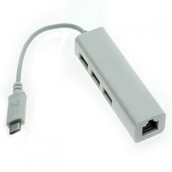 هاب 3 پورت تبدیل میکرو OTG USB همراه با پورت RJ45 